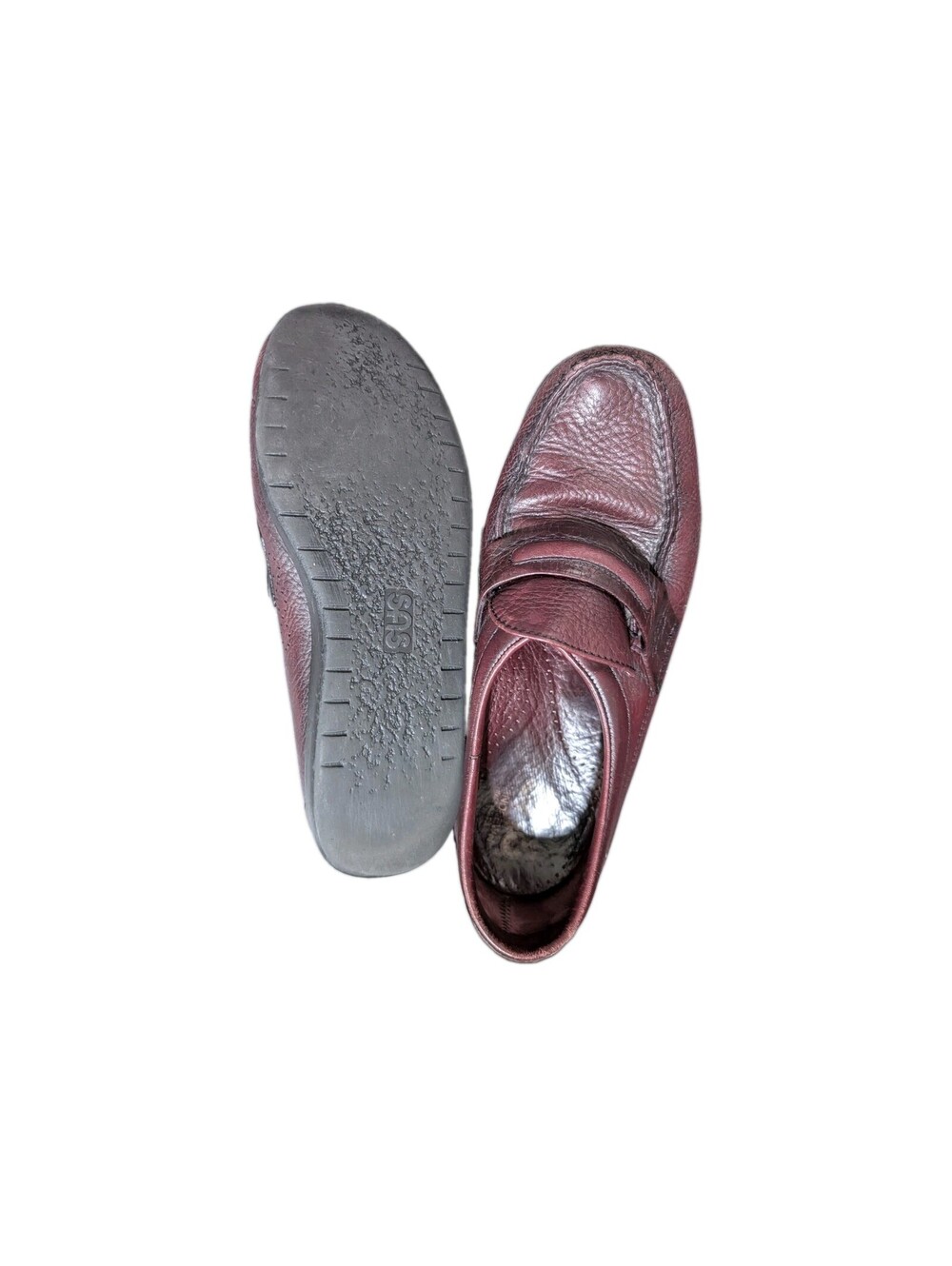 SAS Alamo Leather Slip-On Loafers Cordovan Sz 10.5  U.S.A. Made